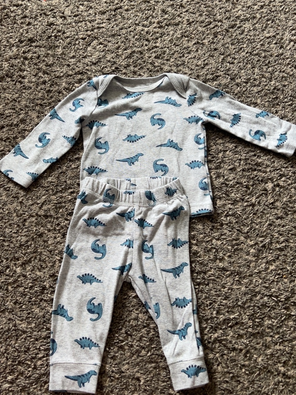 Carter's Gray and Blue Dino Pajama Set